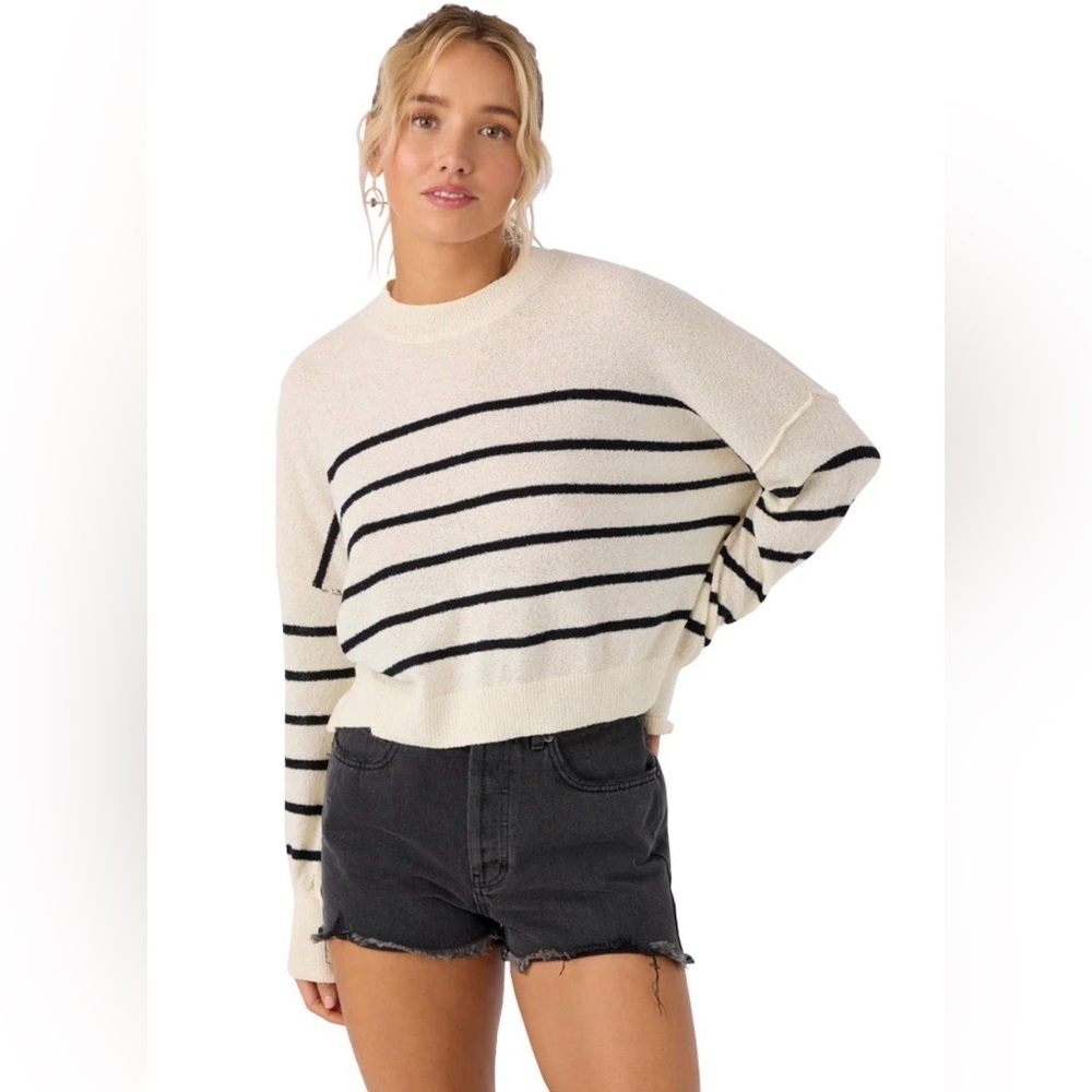 O’NEILL striped black and cream knitted top XXL plus size woman